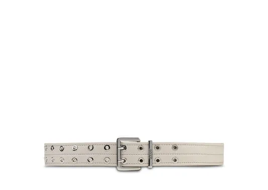 Accessories GANNI Belts Double Eyelet Belt Egret