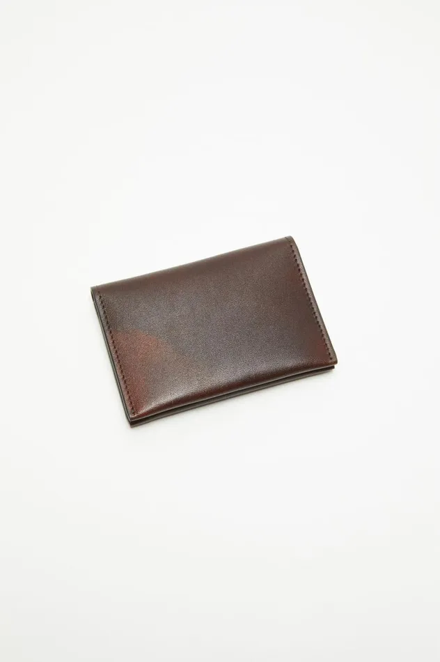 Acne Studios Folded Leather Wallet Dark Brown Women Small Leather Goods