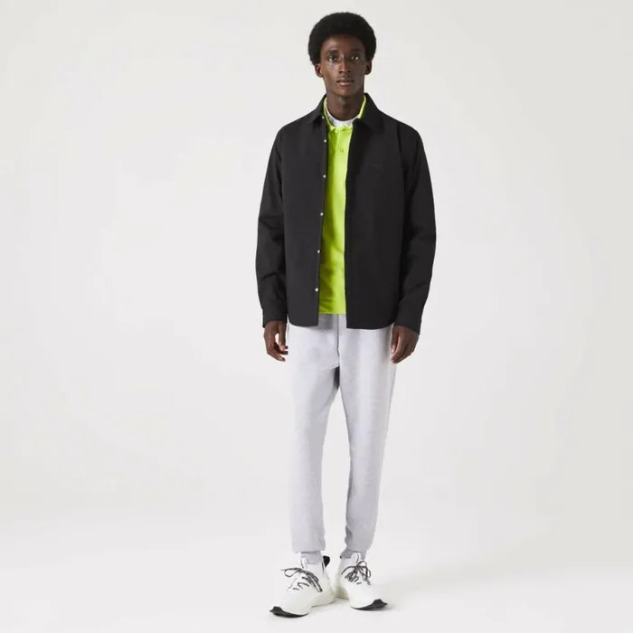 Button Down Shirts Men Lacoste Mens WaterResistant Overshirt Black 031