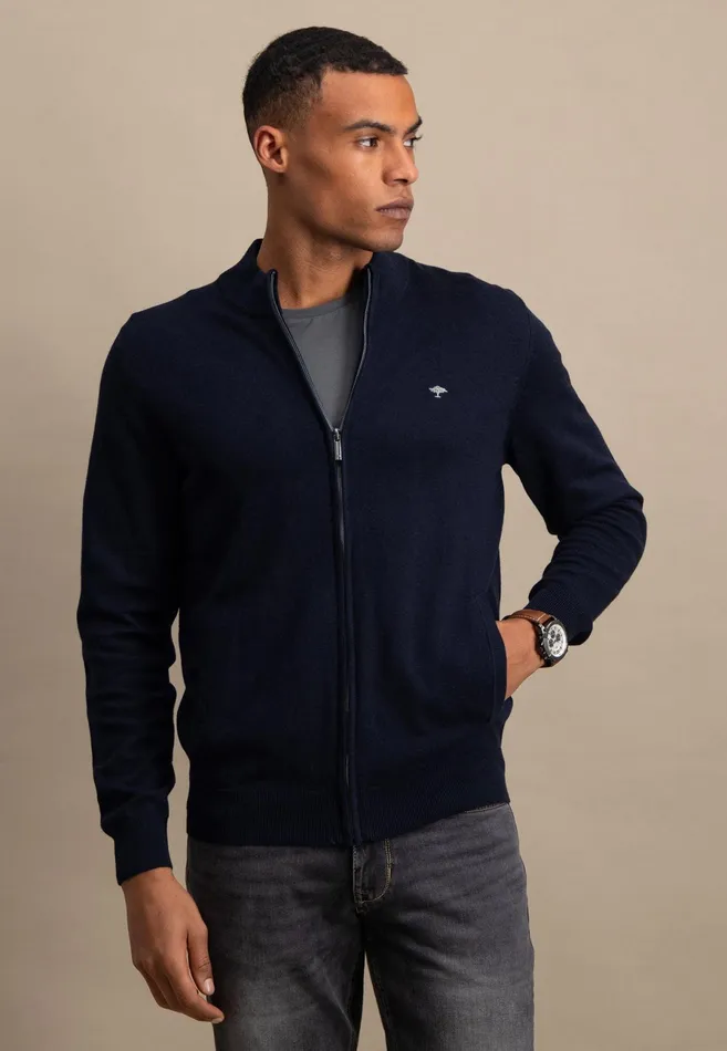 Cardigan Men FYNCHHATTON Parting Jacket Made Of Cotton With A Stand up Collar Navynightcharcoalearth Cardigan Men FYNCHHATTON Parting Jacket Made Of Cotton With A Stand up Collar Navynightcharcoalearth