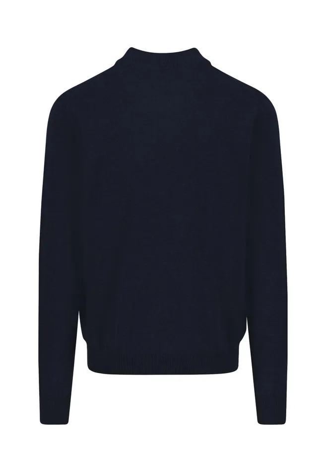 Cardigan Men FYNCHHATTON Parting Jacket Made Of Cotton With A Stand up Collar Navynightcharcoalearth