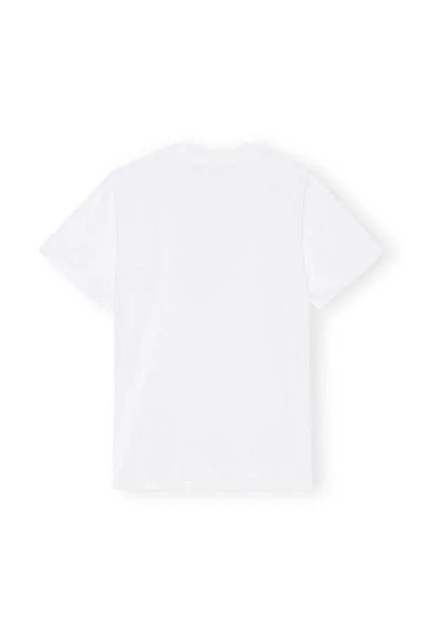 Clothing GANNI TShirts Relaxed Seahorse TShirt Bright White Clothing GANNI TShirts Relaxed Seahorse TShirt Bright White