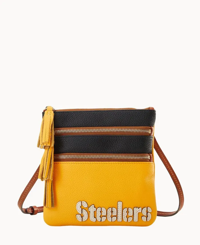 Dooney and Bourke Crossbodies NFL Steelers Triple Zip Crossbody Steelers 8211 WomenMen