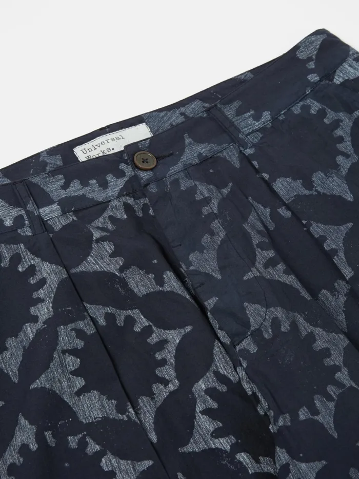 Duke Pant In Navy Over Dyed Sun Print Men Universal Works Trousers