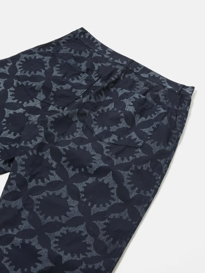 Duke Pant In Navy Over Dyed Sun Print Men Universal Works Trousers