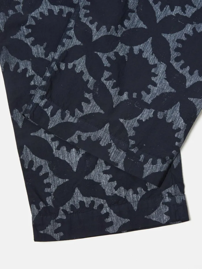 Duke Pant In Navy Over Dyed Sun Print Men Universal Works Trousers