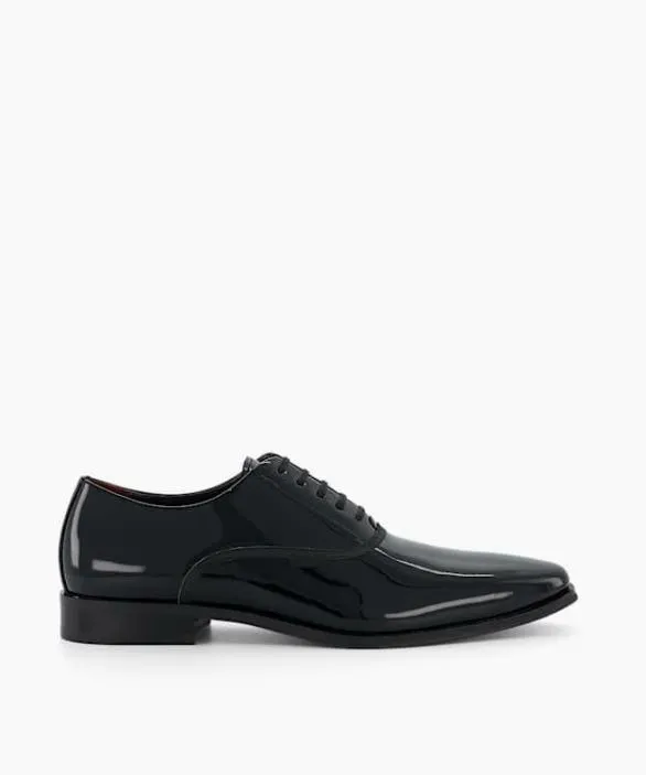 Dune London Black Shoes Men Swallow Black PatentLeather Oxford Shoes Black