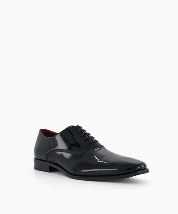 Dune London Black Shoes Men Swallow Black PatentLeather Oxford Shoes Black