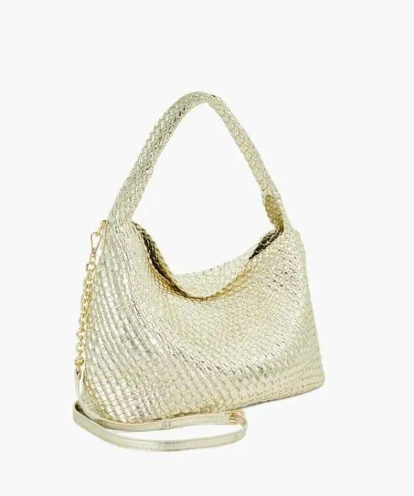 Dune London Deliberate Bags Women Deliberate L Gold Woven Shoulder Bag Neutral