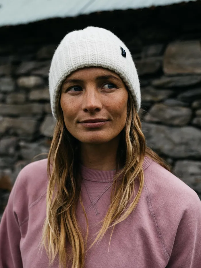 Finisterre Hats and Beanies MenWomen Asowen Chunky Rib Beanie Ecru