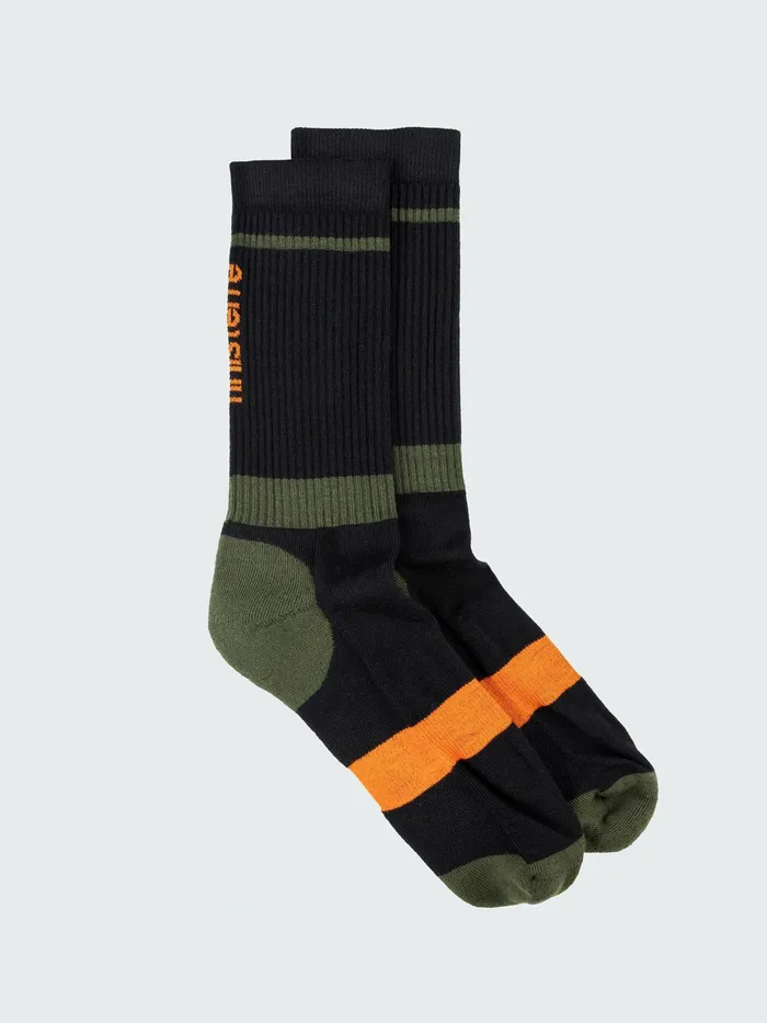 Finisterre Socks MenWomen Adventure Sock Ravenkhakiorange