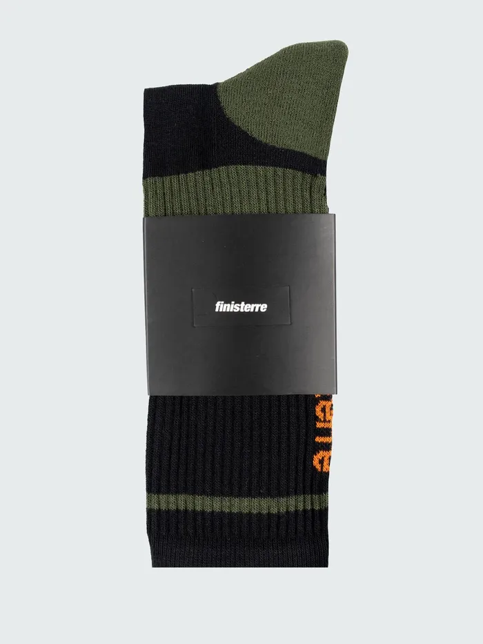 Finisterre Socks MenWomen Adventure Sock Ravenkhakiorange