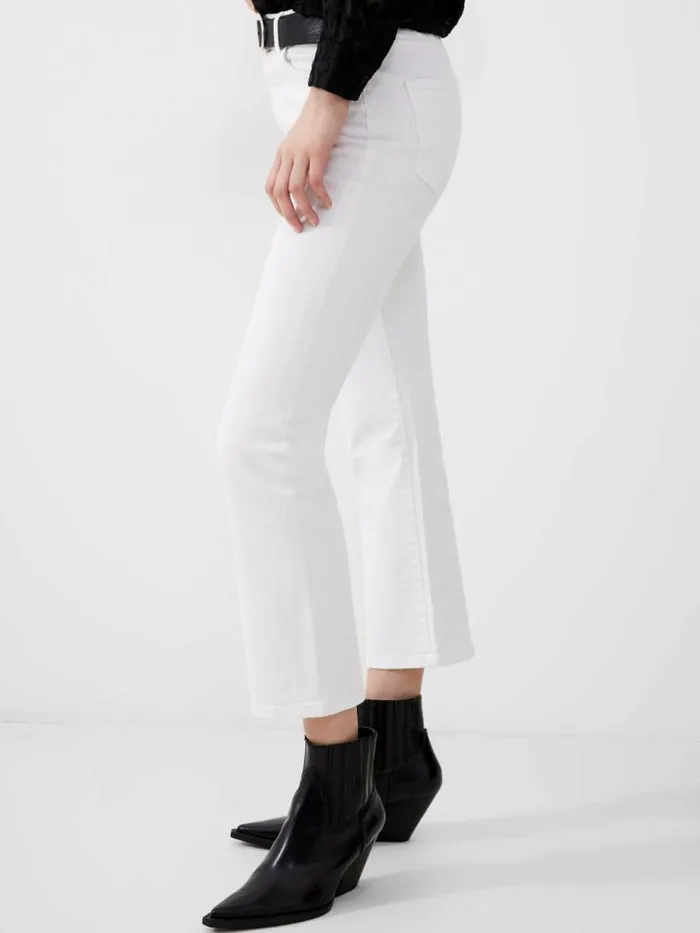French Connection Stretch Denim Bootcut Ankle Length Jeans 30 Inch White Women Trousers