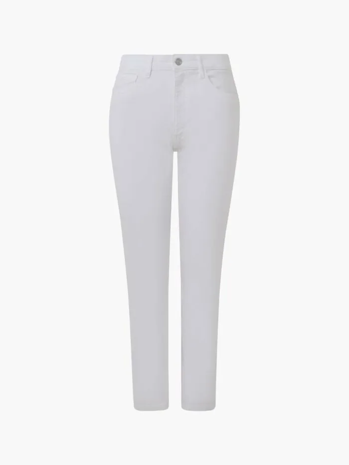 French Connection Stretch Denim Bootcut Ankle Length Jeans 30 Inch White Women Trousers