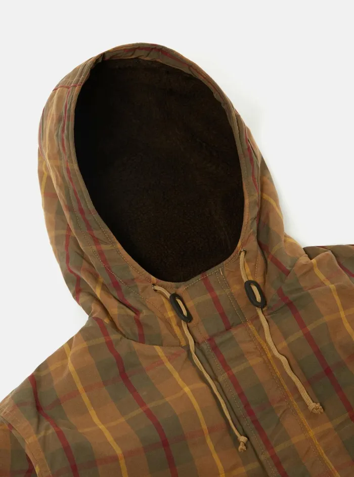 Hebrides Parka In Cinnamon British Drywax Check Men Universal Works Coats and Outerwear