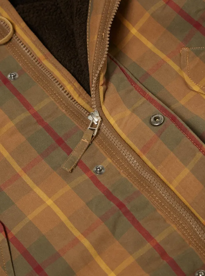 Hebrides Parka In Cinnamon British Drywax Check Men Universal Works Coats and Outerwear