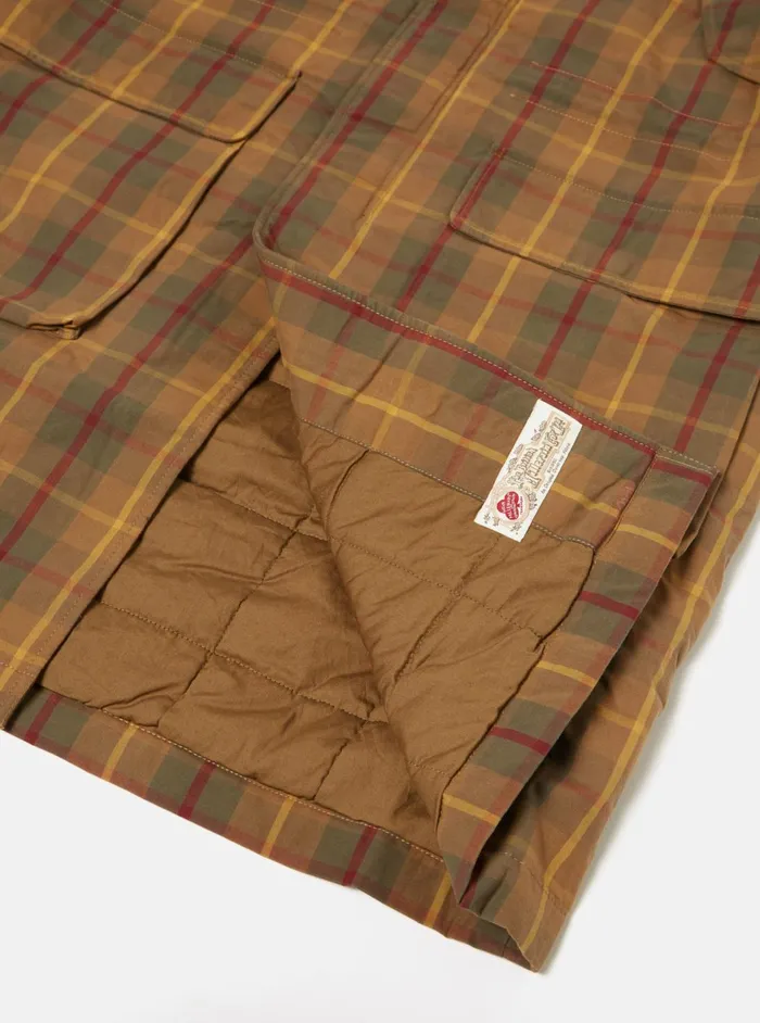 Hebrides Parka In Cinnamon British Drywax Check Men Universal Works Coats and Outerwear