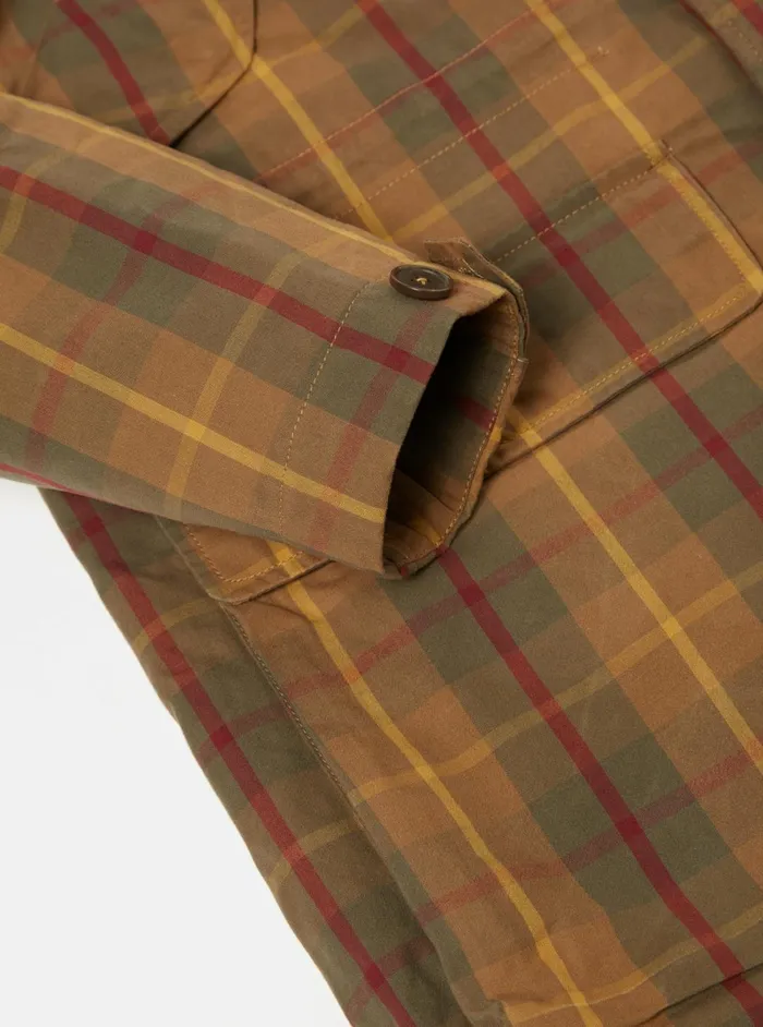 Hebrides Parka In Cinnamon British Drywax Check Men Universal Works Coats and Outerwear