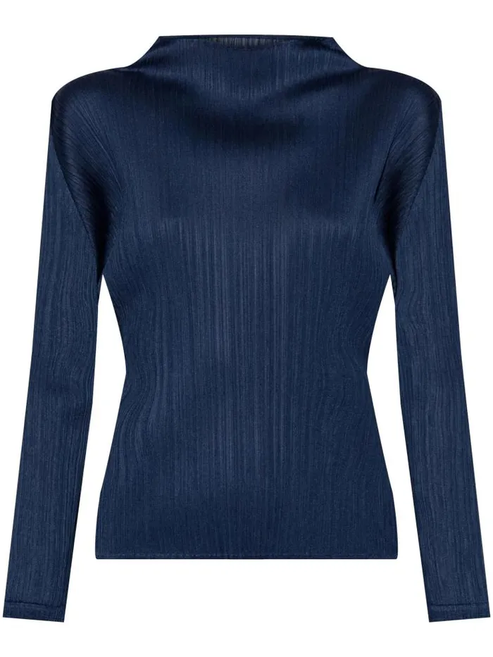 Henrik Vibskov Boutique SS25 MC February Long Sleeve Mock Neck Top 8211 Navy Women Tops Henrik Vibskov Boutique SS25 MC February Long Sleeve Mock Neck Top 8211 Navy Women Tops
