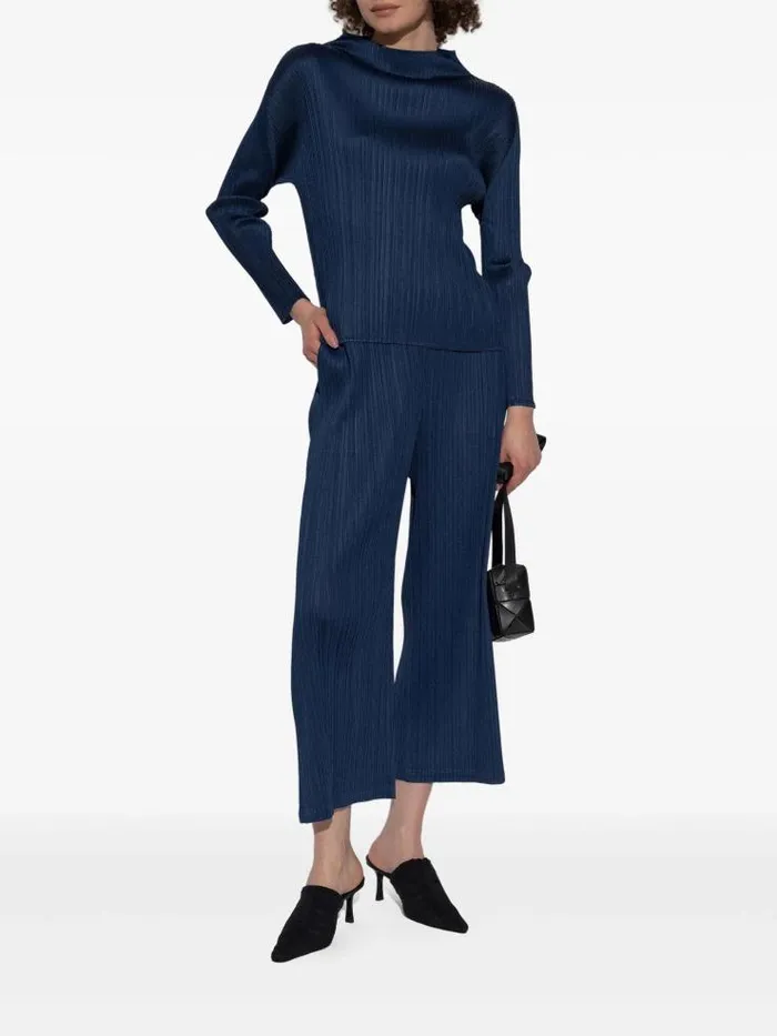 Henrik Vibskov Boutique SS25 MC February Long Sleeve Mock Neck Top 8211 Navy Women Tops
