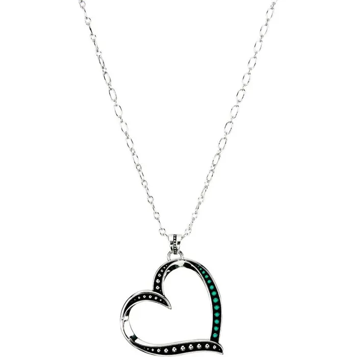 Jewelry Women Justin Boots Justin Heart Necklace Silver 040grey041