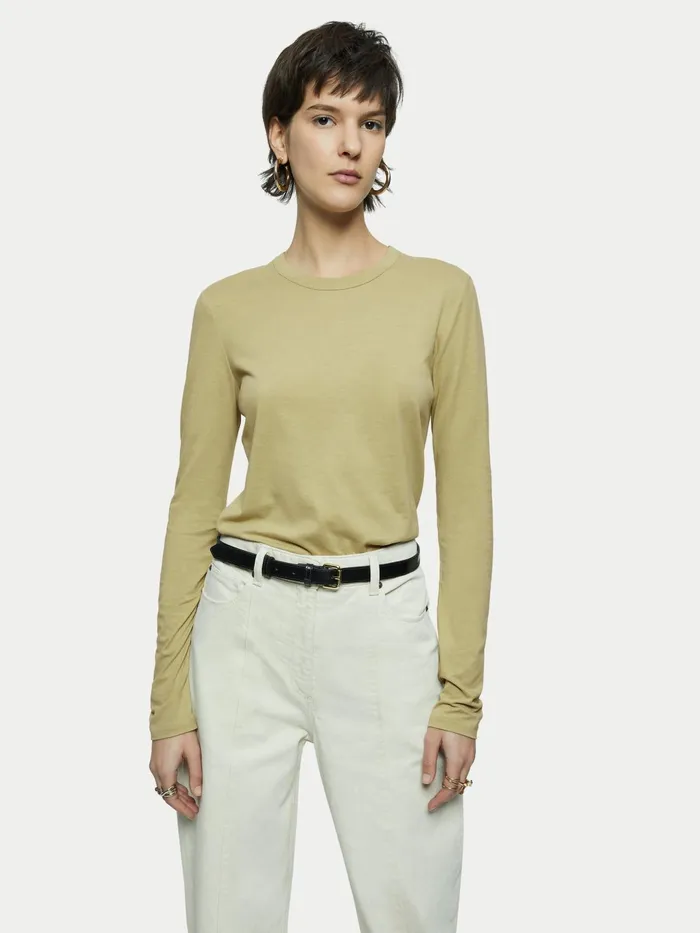 Jigsaw Tshirts Women Sueded Jersey Long Sleeve Tee Green