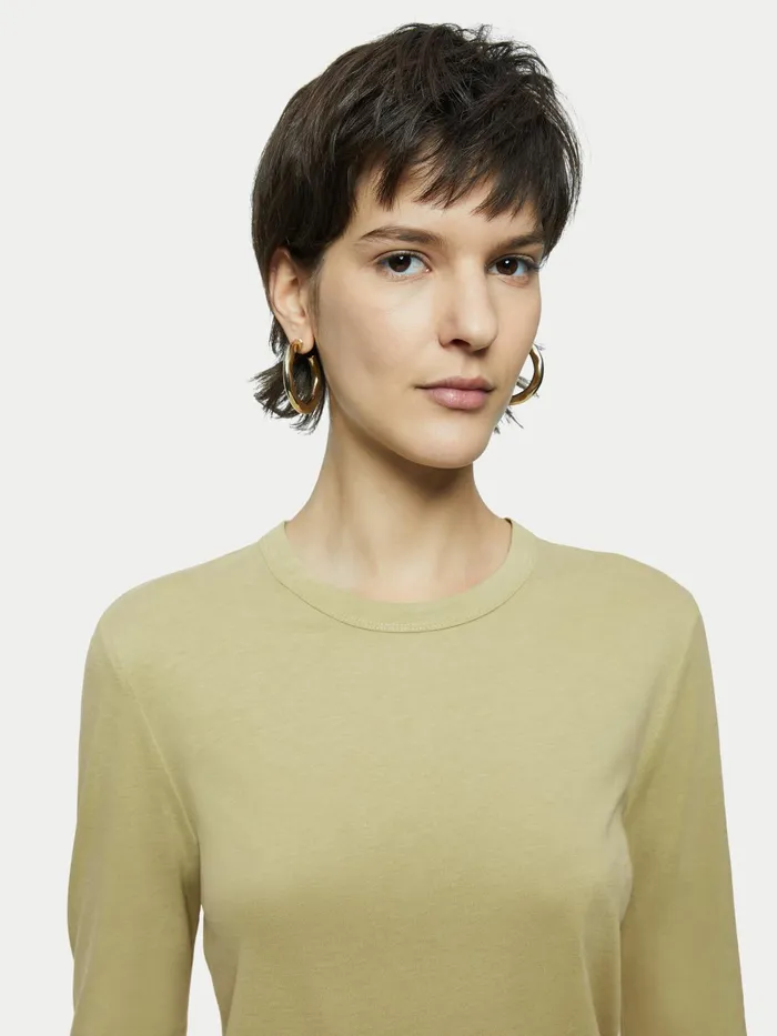 Jigsaw Tshirts Women Sueded Jersey Long Sleeve Tee Green
