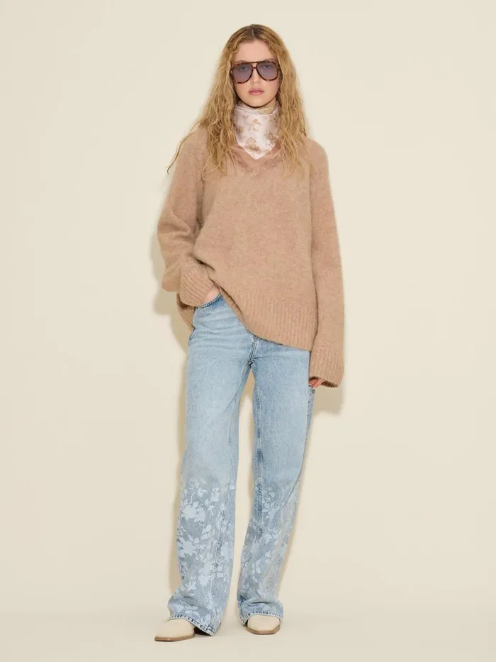 Knitwear Women Holzweiler Fure Fluffy Knit Sweater Beige
