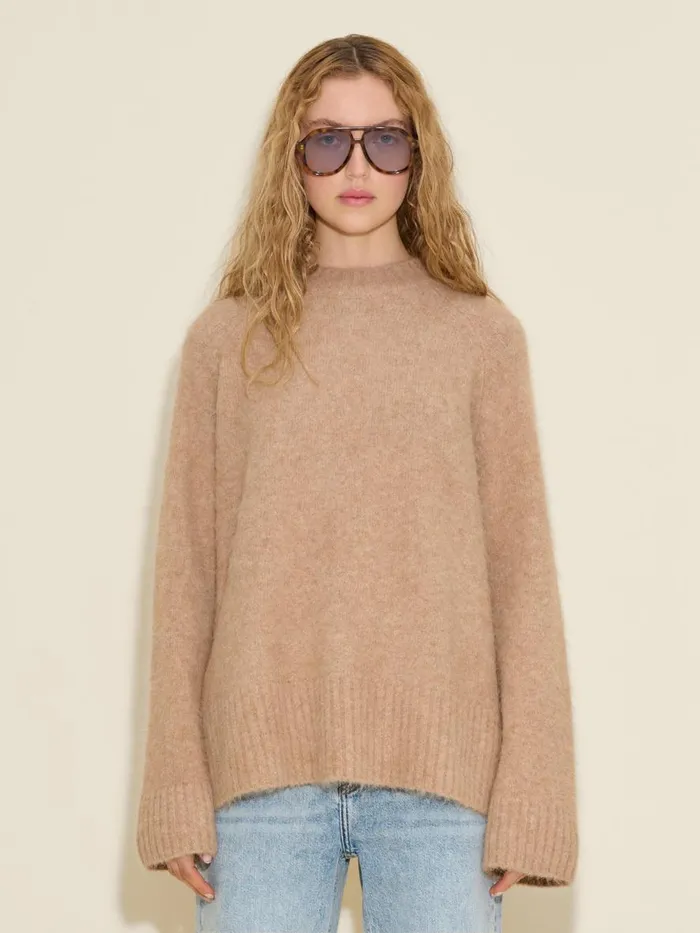 Knitwear Women Holzweiler Fure Fluffy Knit Sweater Beige