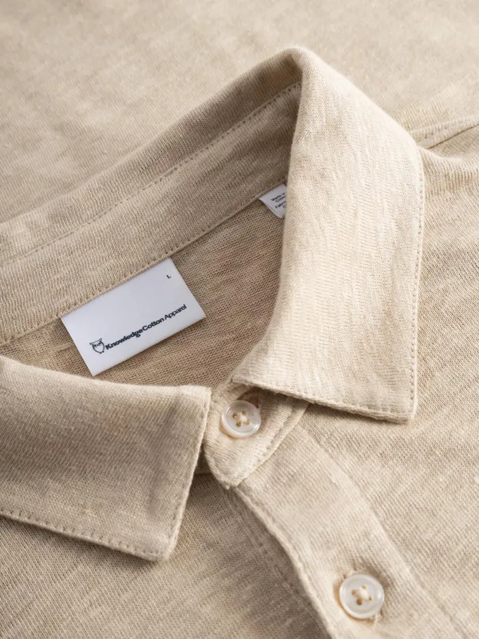 KnowledgeCotton Apparel Polo Shirts Linen Polo Safari 8211 Men KnowledgeCotton Apparel Polo Shirts Linen Polo Safari 8211 Men