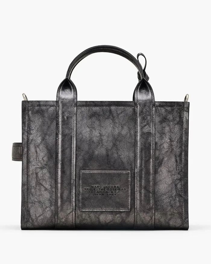 Marc Jacobs The Tote Bag The Metallic Distressed Medium Tote Bag Dark Grey 8211 Women