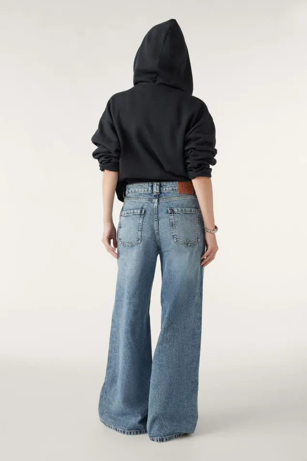 MellouWideLeg Blue Jeans Clothing Baandsh Pants and Jeans