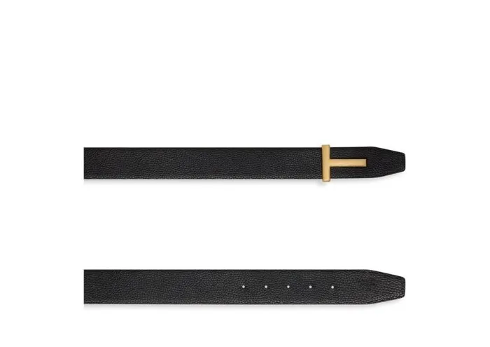 Men Belts Tom Ford Grain Leather T Icon Belt Brown Black Men Belts Tom Ford Grain Leather T Icon Belt Brown Black