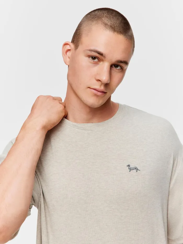 Men Oatmeal Rib Tee Oatmeal Peter Alexander Tops
