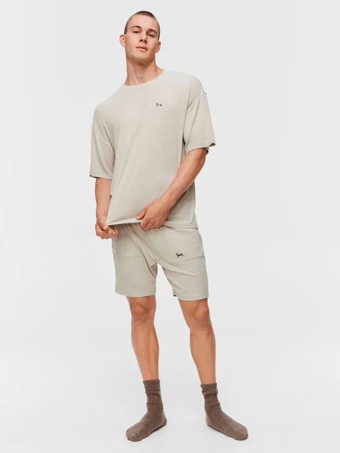 Men Oatmeal Rib Tee Oatmeal Peter Alexander Tops