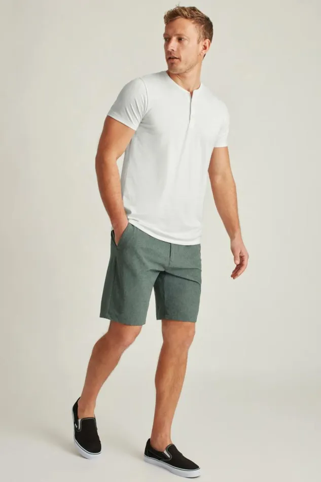 Men Pima Performance Short Sleeve Henley White Bonobos Henleys