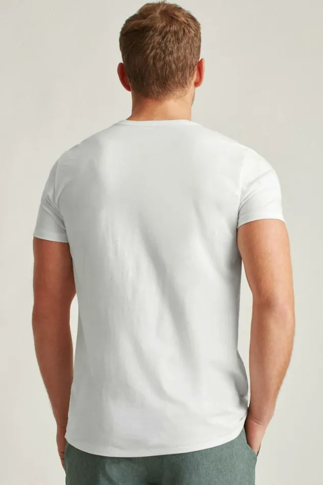Men Pima Performance Short Sleeve Henley White Bonobos Henleys