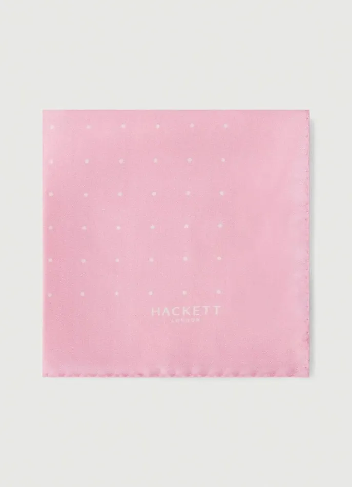 Men Ties and Pocket Squares Hackett London Small Space Dot Silk Handkerchief Pink Men Ties and Pocket Squares Hackett London Small Space Dot Silk Handkerchief Pink