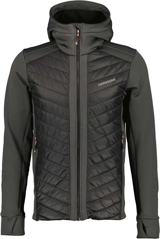 Men Zuko FullZip Coal Black Didriksons Outdoor Jackets