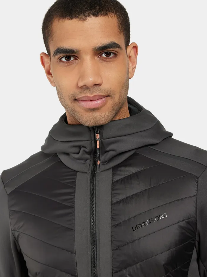 Men Zuko FullZip Coal Black Didriksons Outdoor Jackets