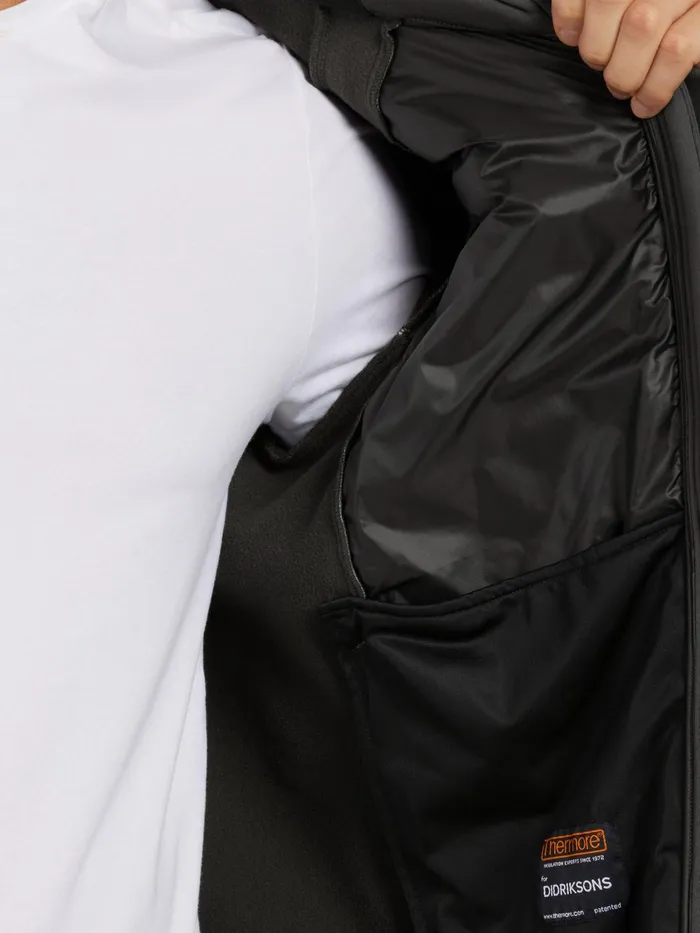 Men Zuko FullZip Coal Black Didriksons Outdoor Jackets