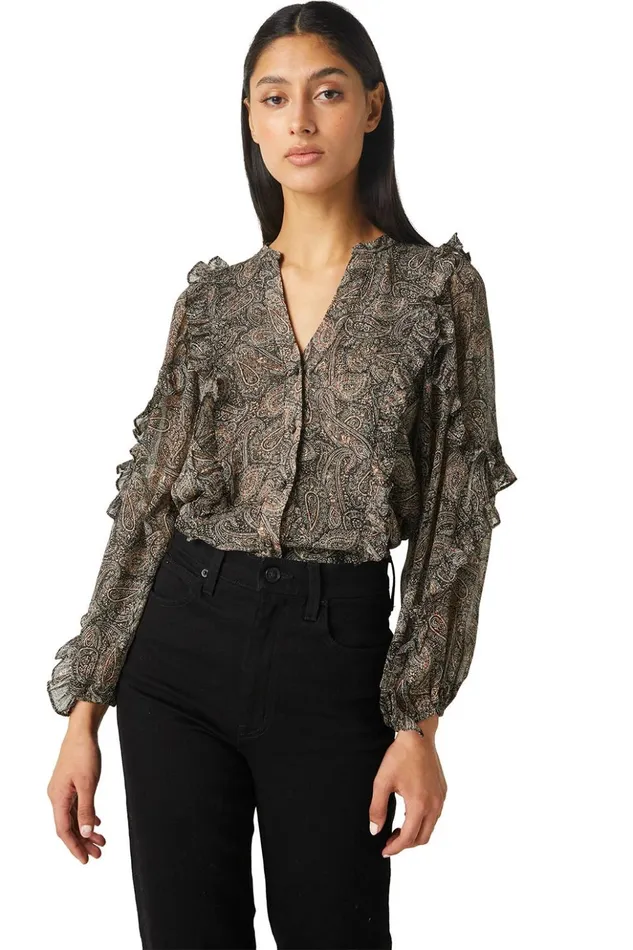 MISA Los Angeles ALBERTINA TOP Paisley Shimmer Women Tops