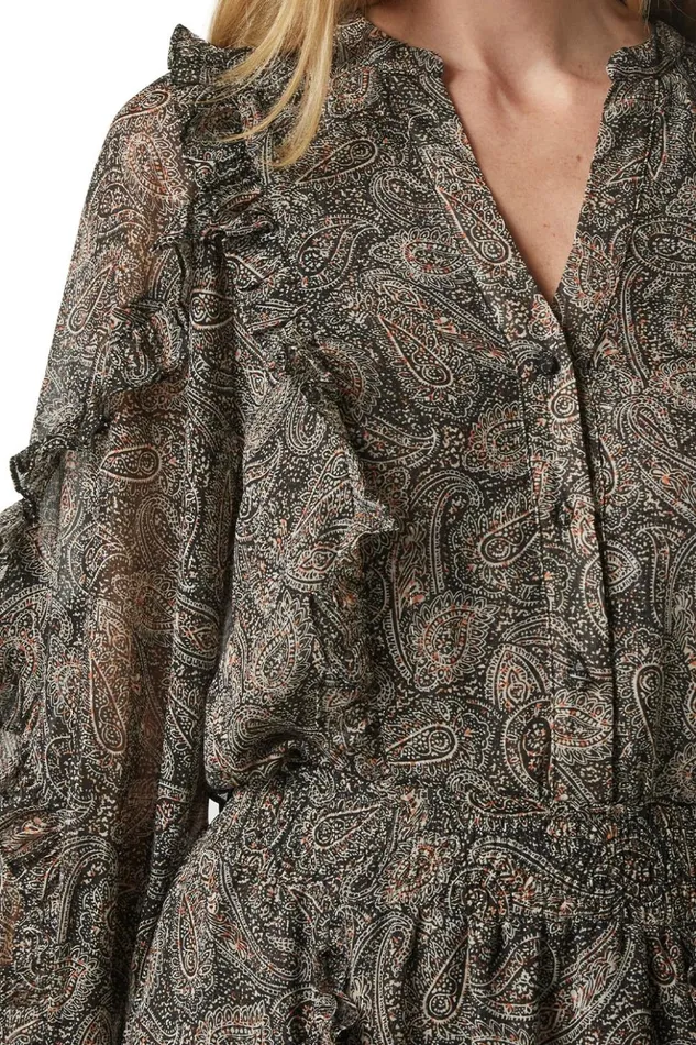 MISA Los Angeles ALBERTINA TOP Paisley Shimmer Women Tops