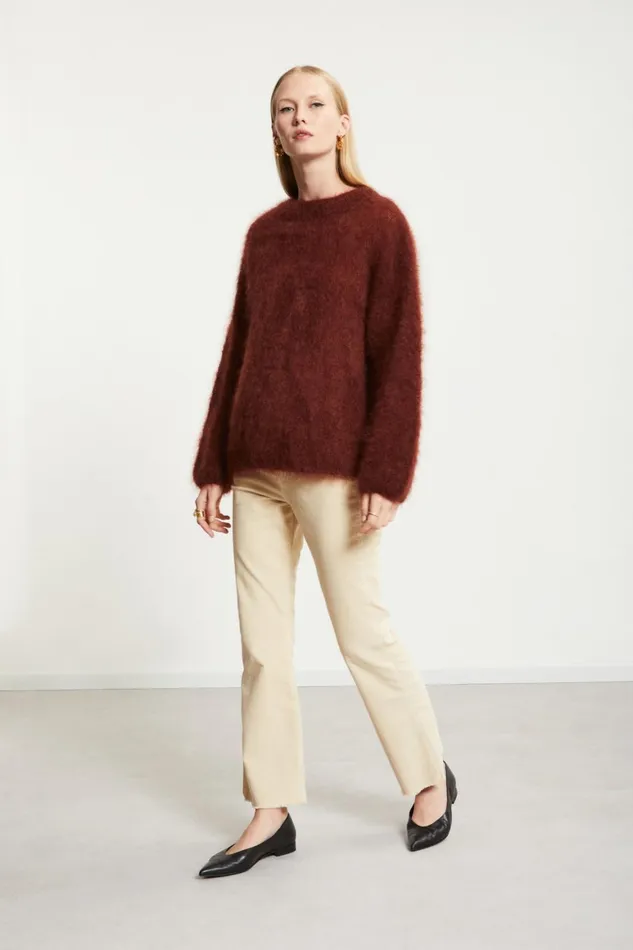 Ottod039Ame Mohair Blend Fluffy Jumper Women Knitwear