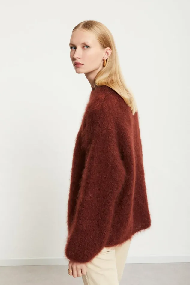 Ottod039Ame Mohair Blend Fluffy Jumper Women Knitwear
