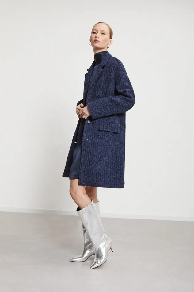 Ottod039Ame Woolblend Coat With 3 Buttons Women Coats