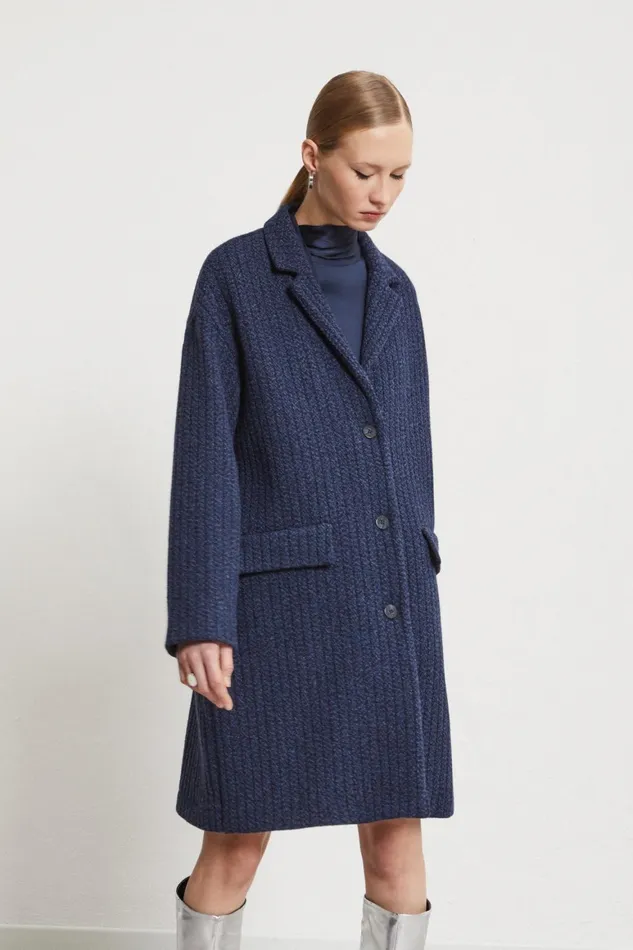 Ottod039Ame Woolblend Coat With 3 Buttons Women Coats