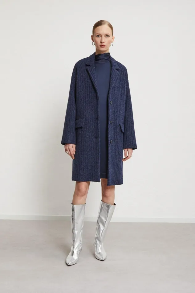 Ottod039Ame Woolblend Coat With 3 Buttons Women Coats