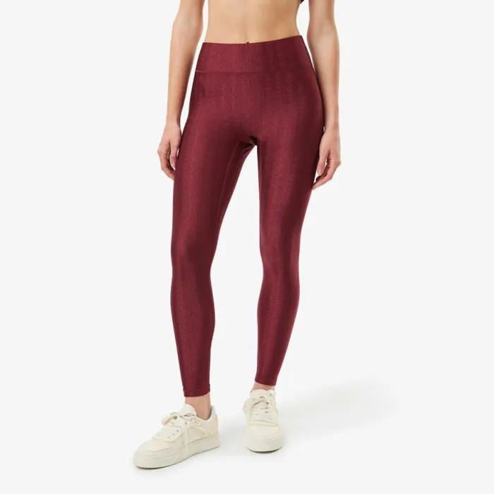 Pants and Leggings Women Lacoste Women039s Lacoste X Bandier Monogram Print Leggings Bordeaux Yup