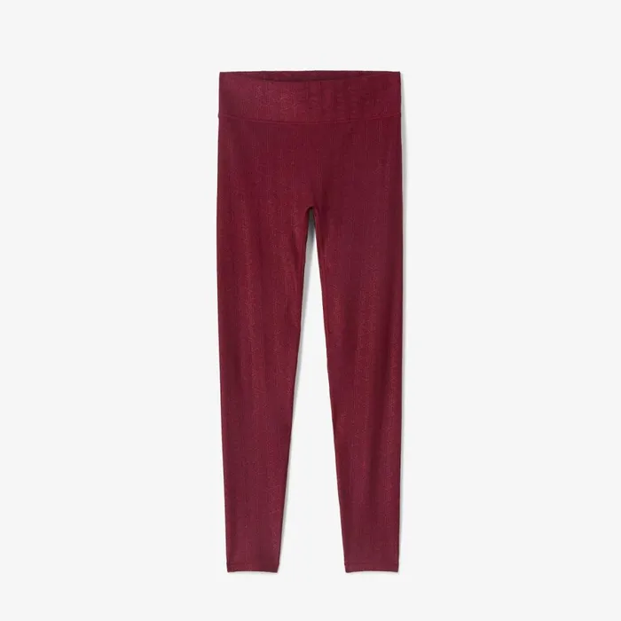 Pants and Leggings Women Lacoste Women039s Lacoste X Bandier Monogram Print Leggings Bordeaux Yup